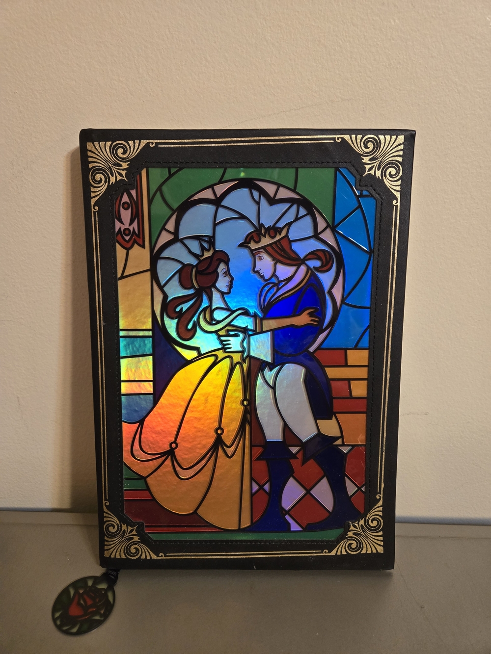 Disney Parks Beauty and the Beast Stained Glass Window Replica Journal